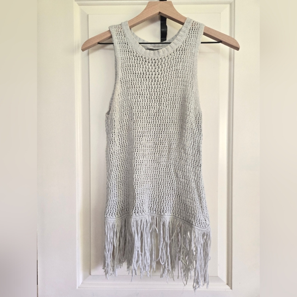 MICHAEL STARS ANTHROPOLOGIE slit back RARE GRAY tank top